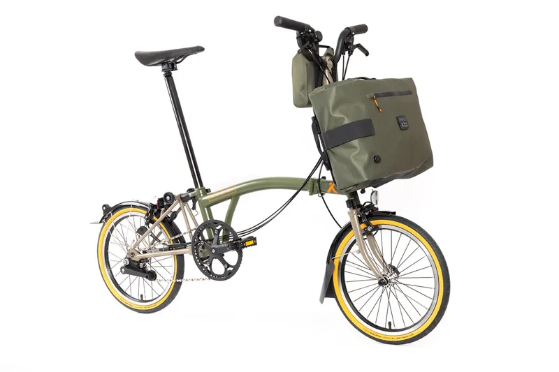 Brompton x Bear Grylls C Line Explore Special Edition Folding Bike 2023 in Moss Green Mushroom Grey-1