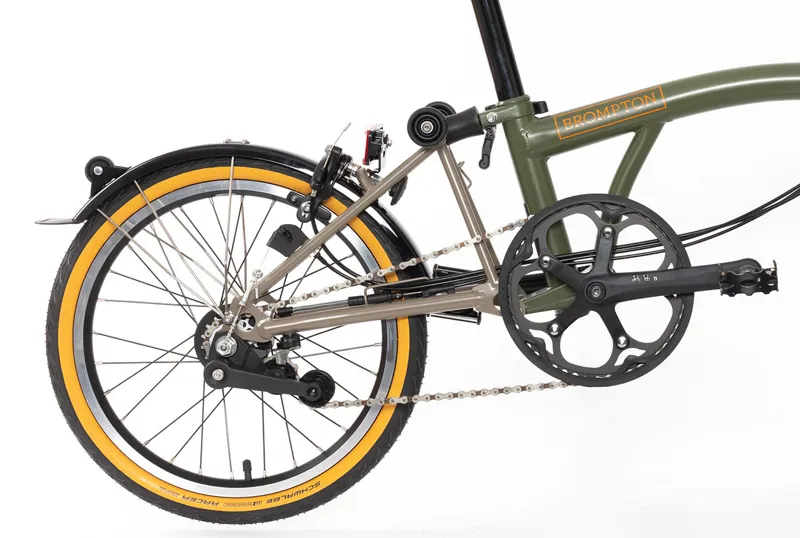 Brompton x Bear Grylls C Line Explore Special Edition Folding Bike 2023 in Moss Green Mushroom Grey-3