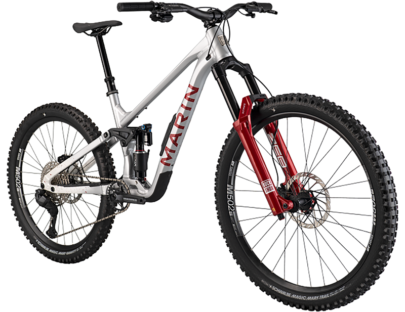 Marin Alpine Trail XR Di2 Full Suspension Mountain Bike 2027 in Grey White Red-1