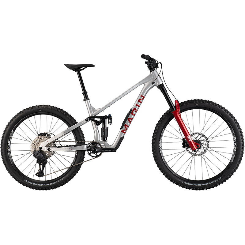 Balfes Bikes Marin Alpine Trail XR Di2 Full Suspension Mountain Bike 2027 in Grey White Red | Free postage over £30, £10 off first order, price match & 0% finance.