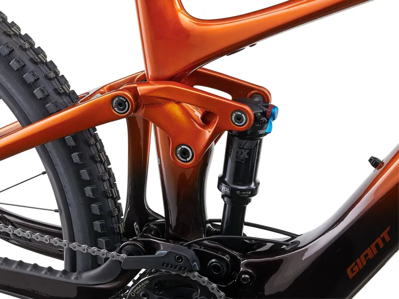 Giant Trance X Advanced E+ EL 2 Full Suspension Electric Mountain Bike 2023 in Amber Glow/Cordovan-5