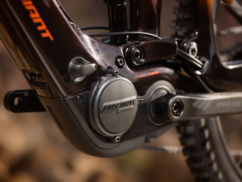 Giant Trance X Advanced E+ EL 2 Full Suspension Electric Mountain Bike 2023 in Amber Glow/Cordovan-9