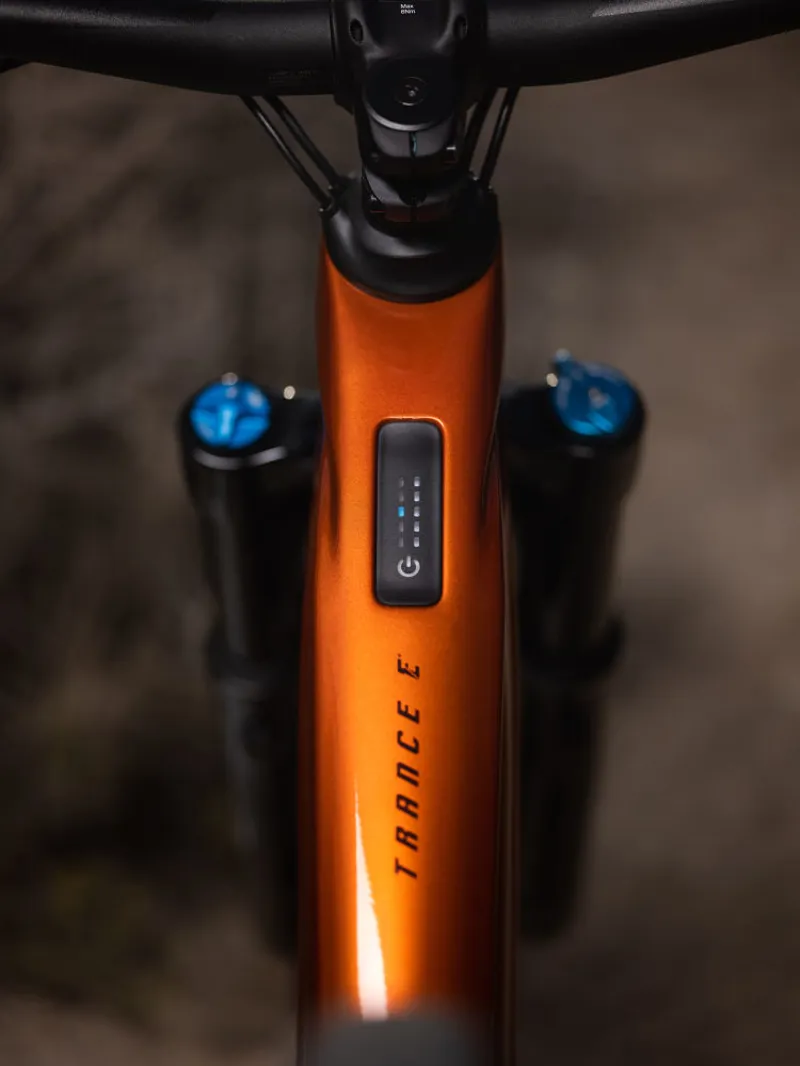 Giant Trance X Advanced E+ EL 2 Full Suspension Electric Mountain Bike 2023 in Amber Glow/Cordovan-12