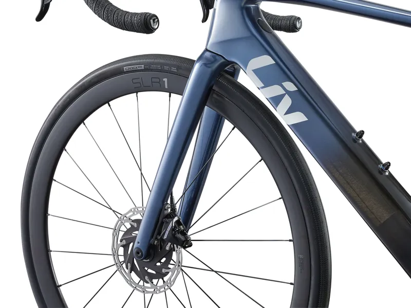 Liv Avail Advanced E+ Elite 1 Women's Electric Road Bike 2025 in Ice Age/Carbon smoke-5