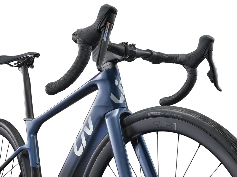 Liv Avail Advanced E+ Elite 1 Women's Electric Road Bike 2025 in Ice Age/Carbon smoke-8