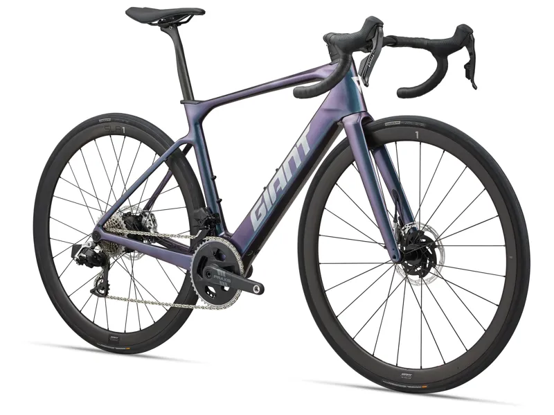 Giant Defy Advanced E+ Elite 0 Electric Road Bike 2025 in Gloss Blue Dragonfly/Black-1