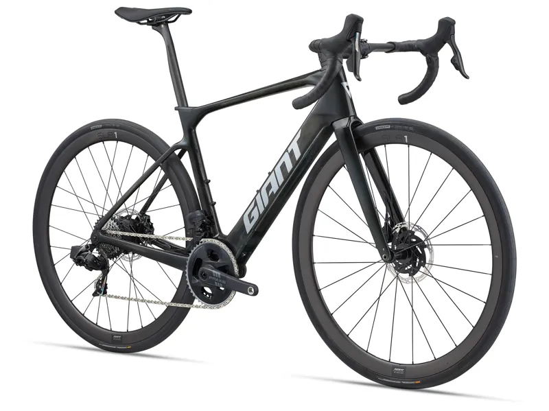 Giant Defy Advanced E+ Elite 1 Electric Road Bike 2025 in Gloss Raw Carbon/Black-1