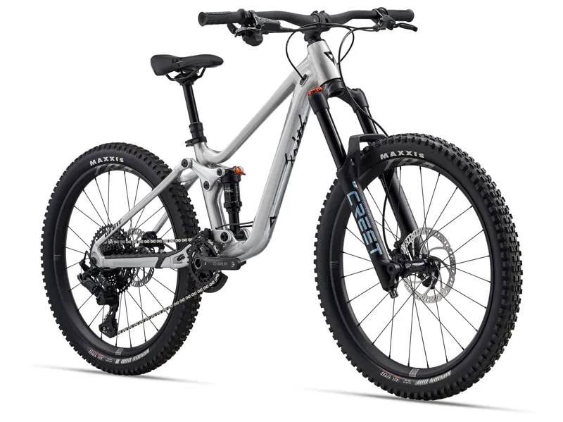 Giant Faith 24 Full Suspension Kids Mountain Bike 2026 in Raw Aluminium-1