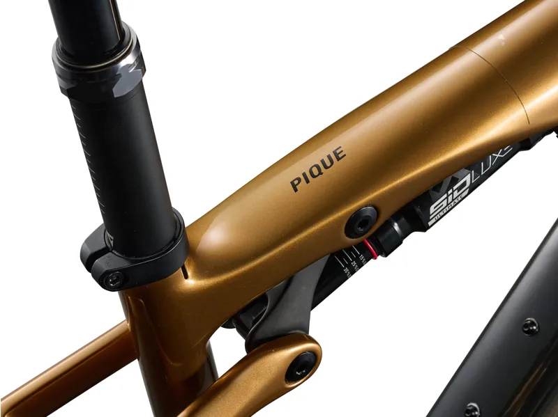 Liv Pique Advanced SL 0 Full Suspension Mountain Bike 2026 in Raw Carbon/Steampunk-9