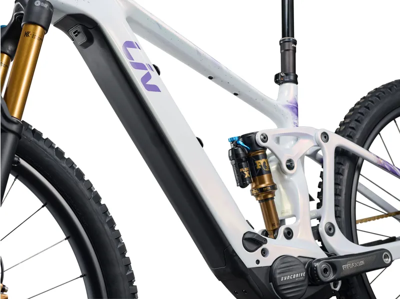 Liv Intrigue Advanced E+ 0 Women's Carbon Full Suspension Mountain Bike 2027 in Prism Pearl-6