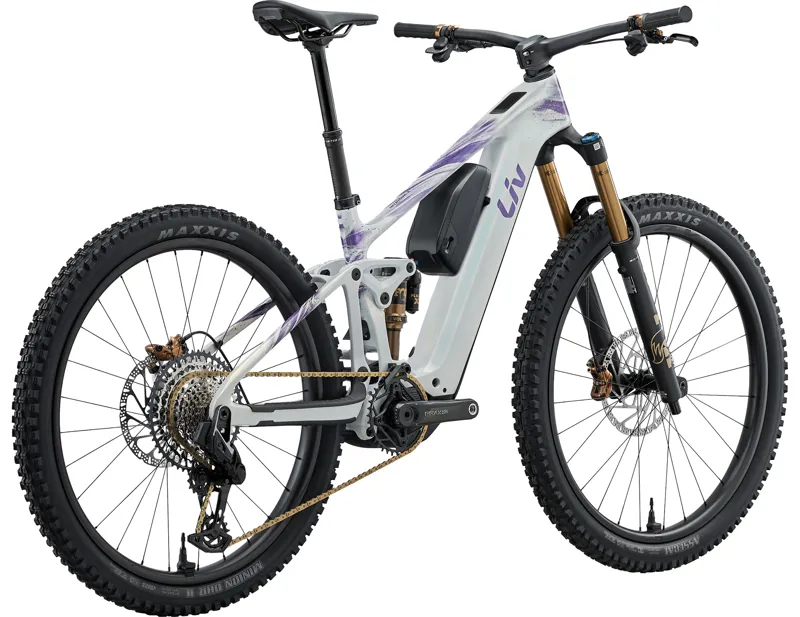 Liv Intrigue Advanced E+ 0 Women's Carbon Full Suspension Mountain Bike 2027 in Prism Pearl-2