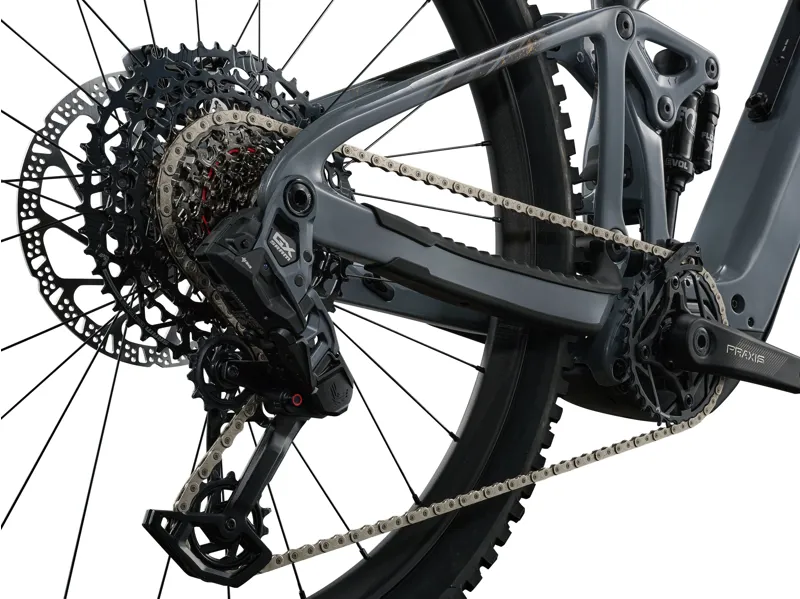 Liv Intrigue Advanced E+ 1 Women's Carbon Full Suspension Mountain Bike 2027 in Stardust Grey-4