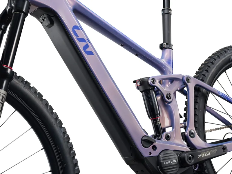 Liv Intrigue Advanced E+ 2 Women's Carbon Full Suspension Mountain Bike 2027 in Ember Violet-2