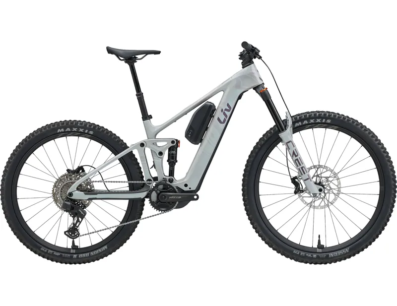 Liv Intrigue Advanced E+ SE Women's Carbon Full Suspension Mountain Bike 2027 in Fog Marble Drift