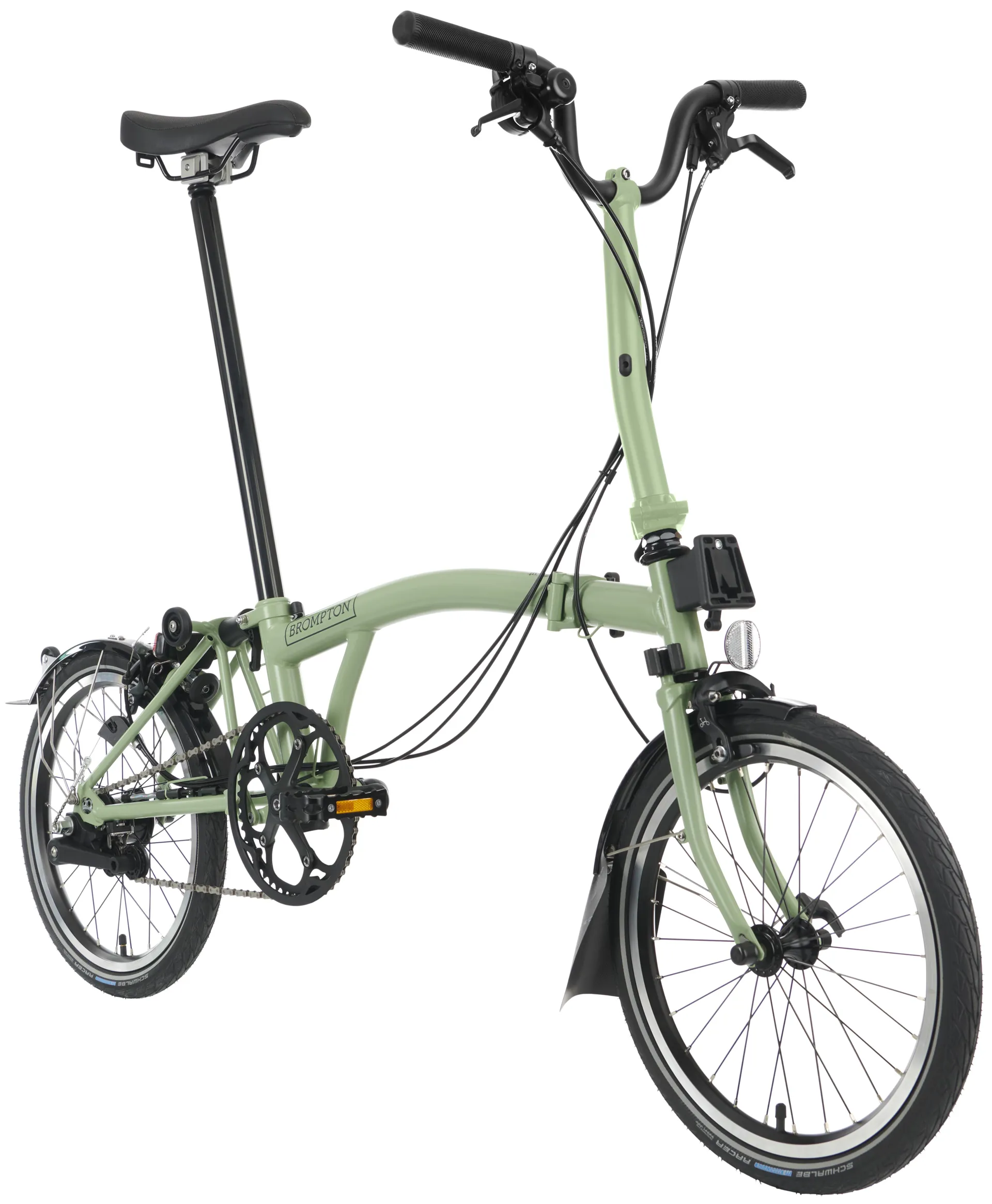Brompton C Line Explore Folding Bike 2023 in Matcha Green