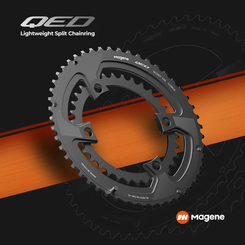 Magene QED Lightweight Split Chainring 53-39 in black-5