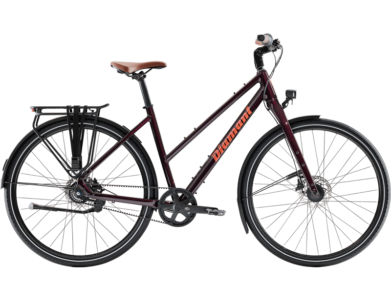 Diamant Mahon Style Plus Midstep Hybrid Bike 2027 in Schwarzkirsch Metallic