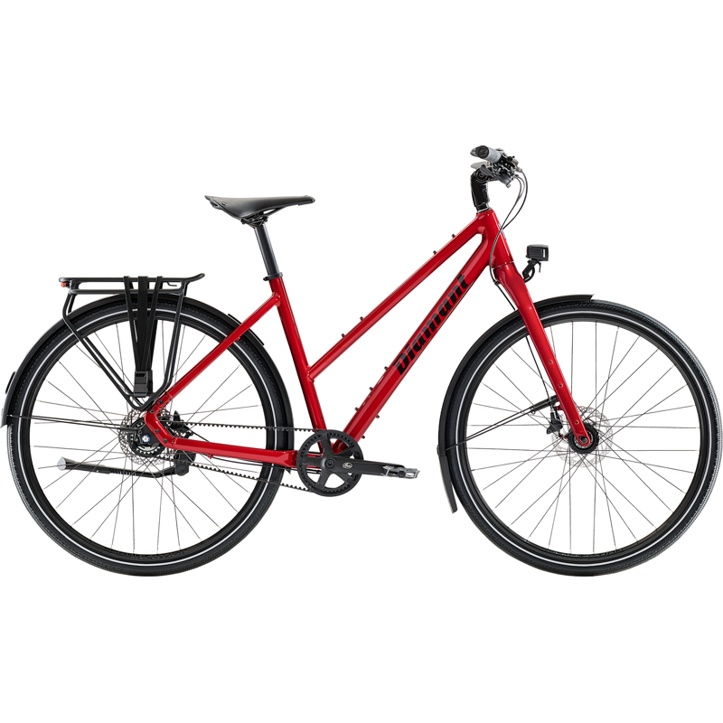 Balfes Bikes Diamant Mahon Style Pro Midstep 700c Hybrid Bike 2027 in Aventurinrot Metallic | Free postage over £30, £10 off first order, price match & 0% finance.