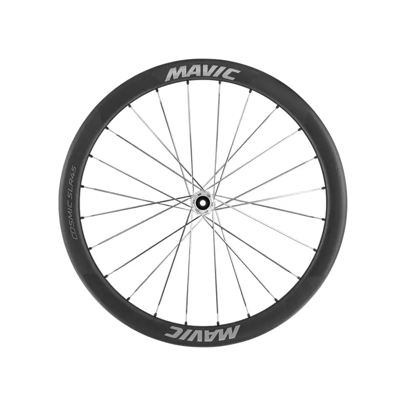 Balfes Bikes Mavic Cosmic SLR 45 Disc Front Wheel 12x100mm in Silver | Free postage over £30, £10 off first order, price match & 0% finance.