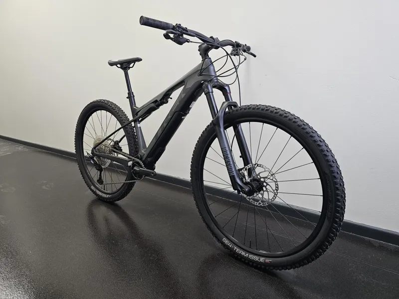 EX DEMO Trek E-Caliber 9.6 Full Suspension Electric Mountain Bike Large 2024 in Lithium Grey/Black-4