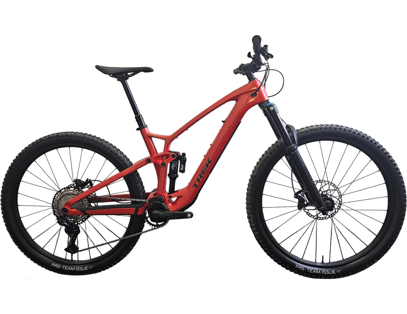 EX DEMO Trek Fuel EXe 9.7 SLX/XT Electric Full Suspension Mountain Bike 2025 Large in Lava Red