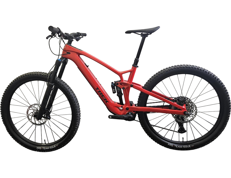 EX DEMO Trek Fuel EXe 9.7 SLX/XT Electric Full Suspension Mountain Bike 2025 Large in Lava Red-1