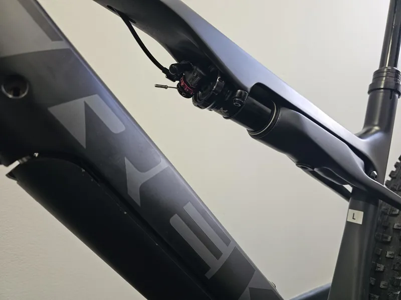 EX DEMO Trek E-Caliber 9.6 Full Suspension Electric Mountain Bike Large 2024 in Lithium Grey/Black-1