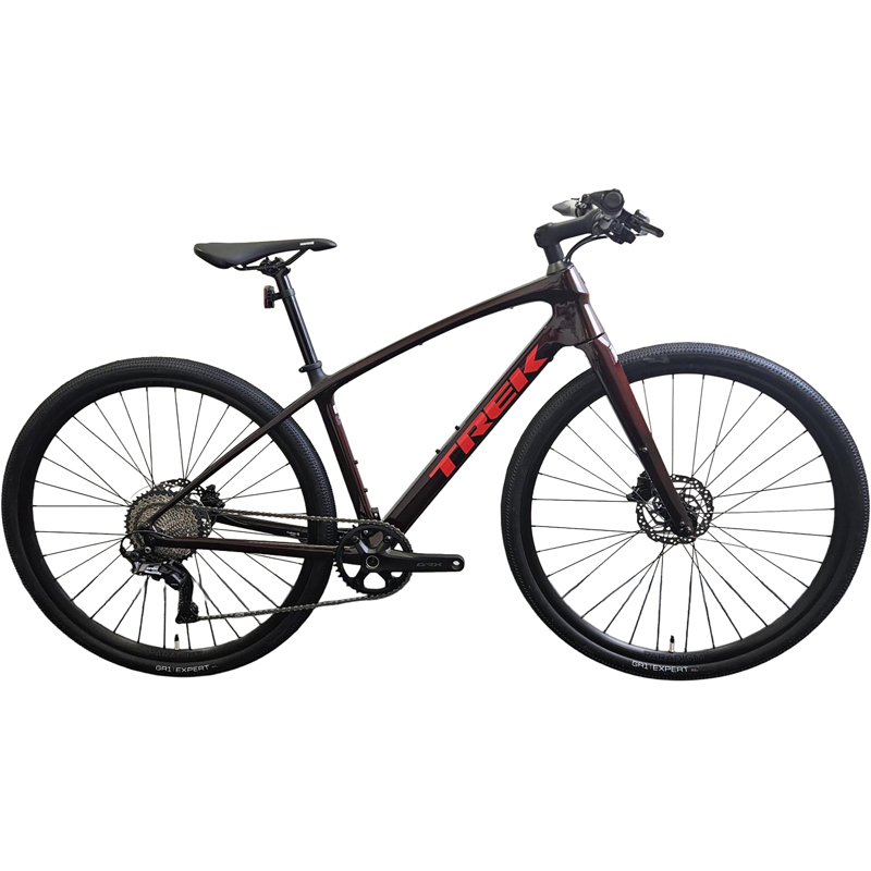Balfes Bikes EX DEMO Trek FX Sport 5 Carbon Hybrid Bike 2025 Small in Red Carbon Smoke | Free postage over £30, £10 off first order, price match & 0% finance.