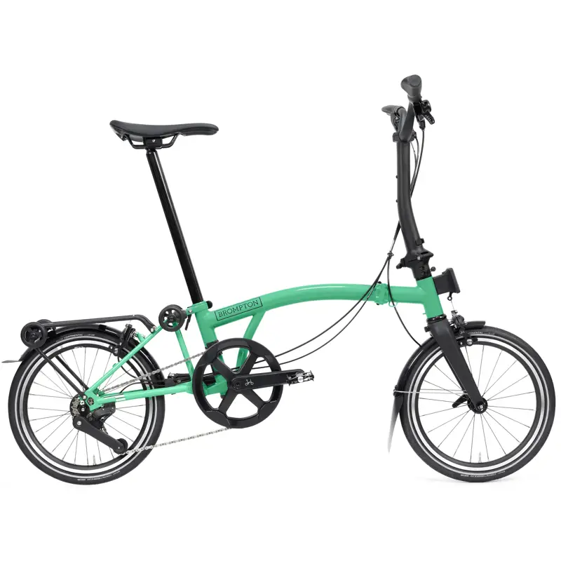 Balfes Bikes Brompton P Line V2 with SuperRoll+ 12-Speed Folding Bike 2026 in Palm Green | Free postage over £30, £10 off first order, price match & 0% finance.