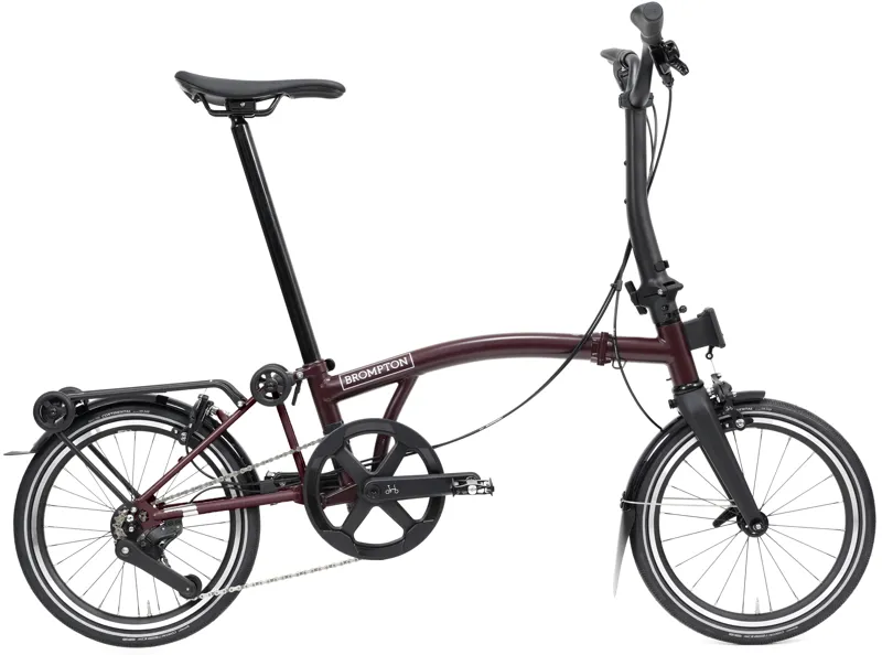 Brompton P Line V2 with SuperRoll+ 12-Speed Folding Bike 2026 in Red Plum