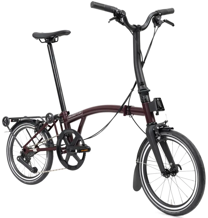 Brompton P Line V2 with SuperRoll+ 12-Speed Folding Bike 2026 in Red Plum-2
