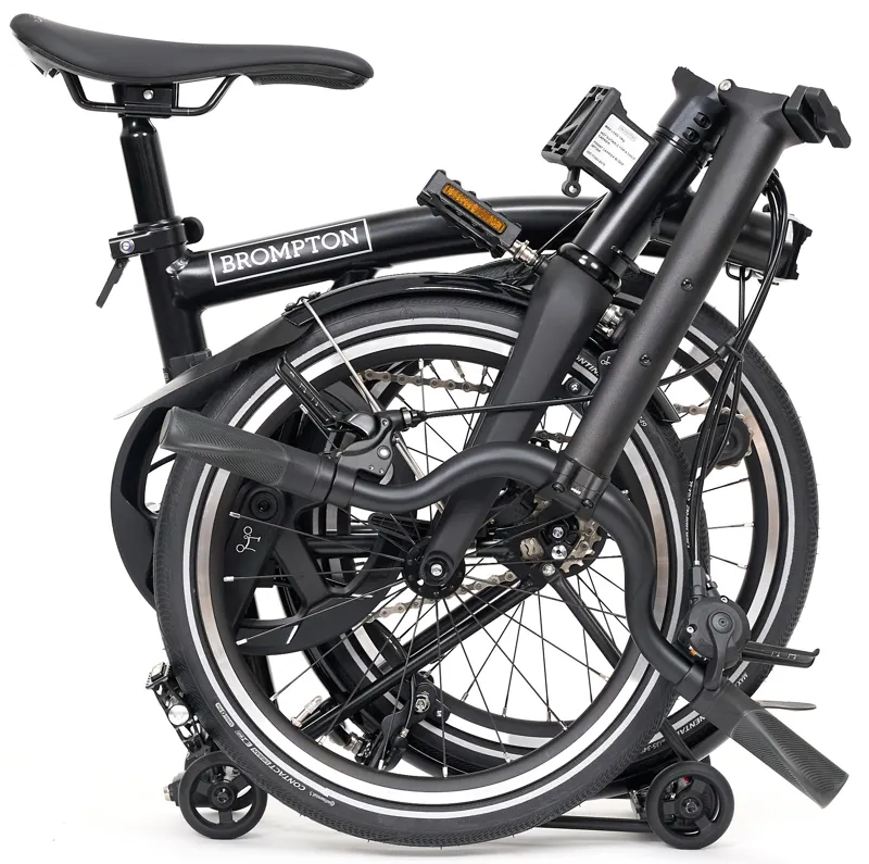 Brompton P Line V2 with SuperRoll+ 12-Speed Folding Bike 2026 in Matt Black-3