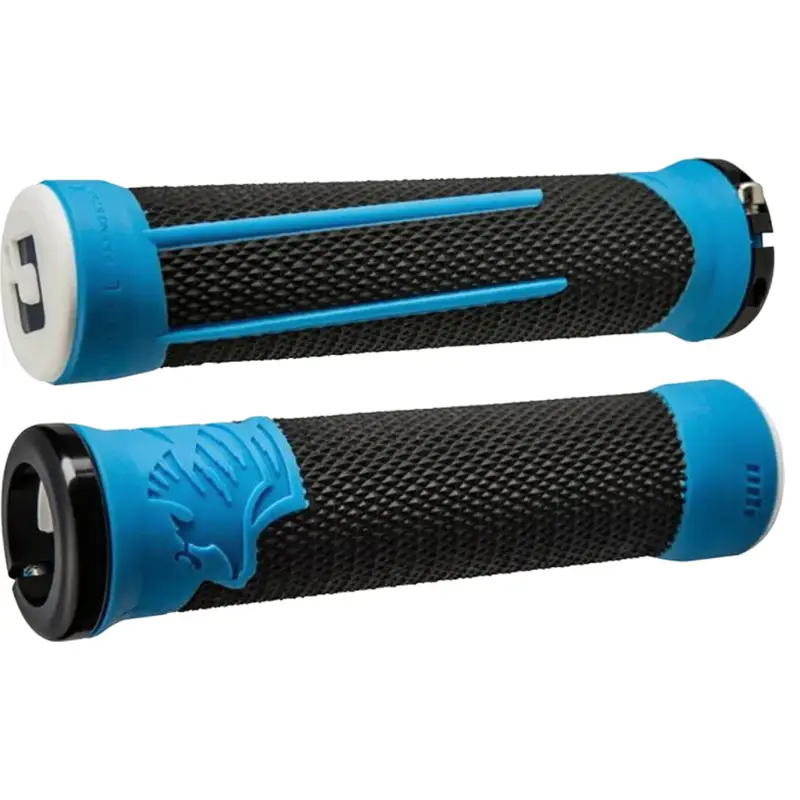 Balfes Bikes Odi AG2 v2.1 MTB Lock On Grips 135mm in Black/Blue | Free postage over £30, £10 off first order, price match & 0% finance.