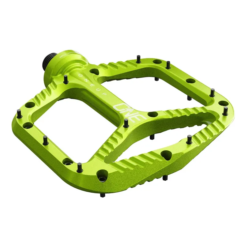 OneUp Flat Aluminium Pedals in Green-1