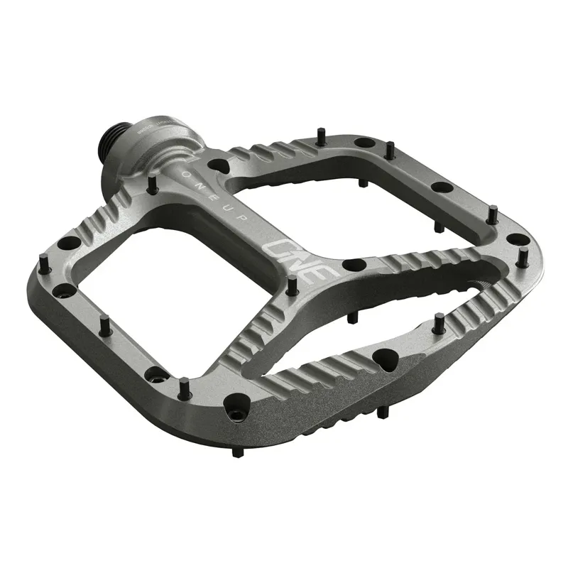 OneUp Flat Aluminium Pedals in Grey-2