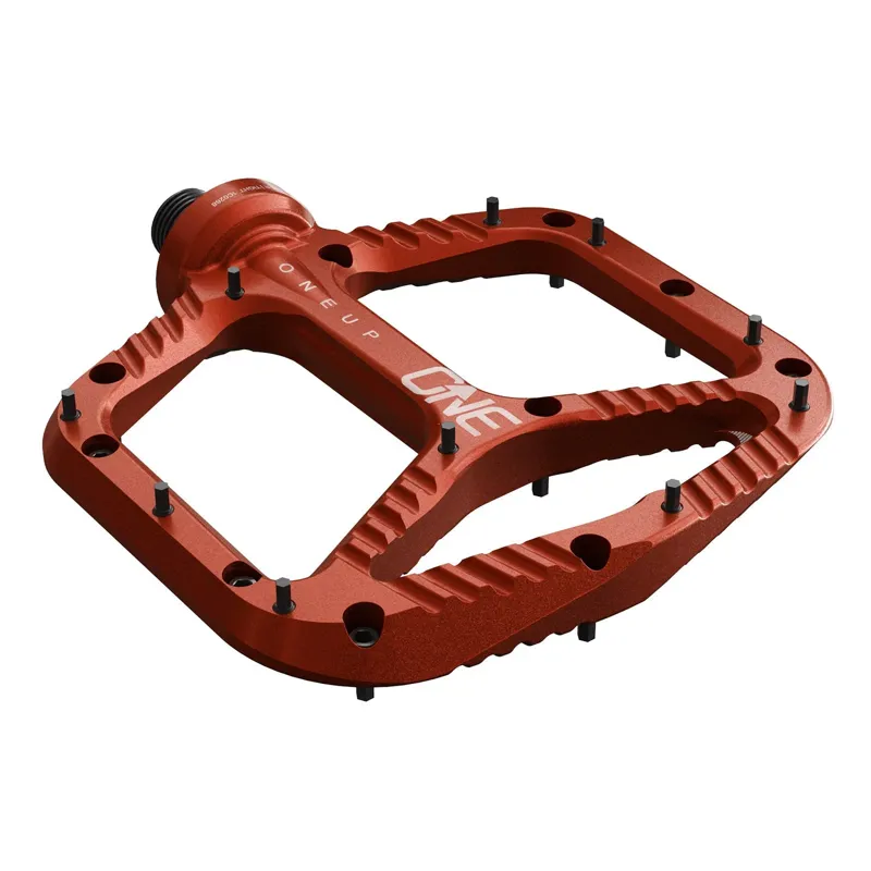 OneUp Flat Aluminium Pedals in Red-1