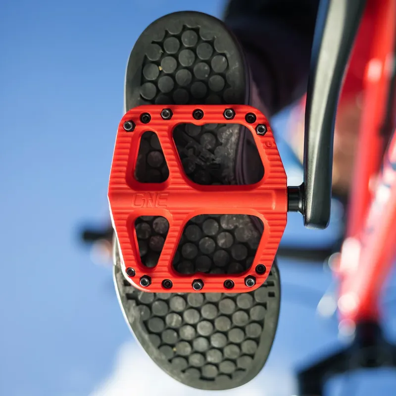 OneUp Small Flat Composite Pedals in Red-3