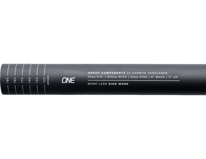 OneUp V2 Carbon Handlebar 35mm Diameter -  800mm Width - 35mm Rise in Black-5