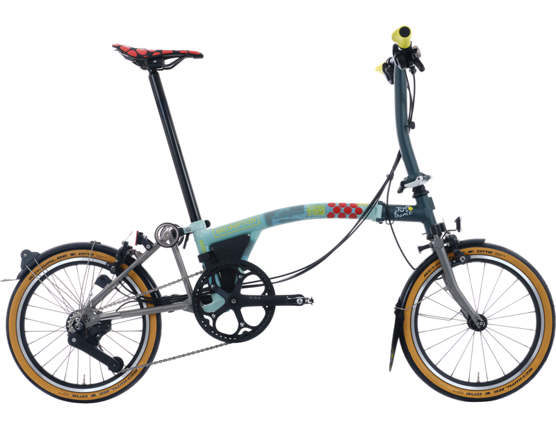 Brompton x Tour De France Limited Edition P Line 12-Speed Folding Bike 2025 in Low Handlebar