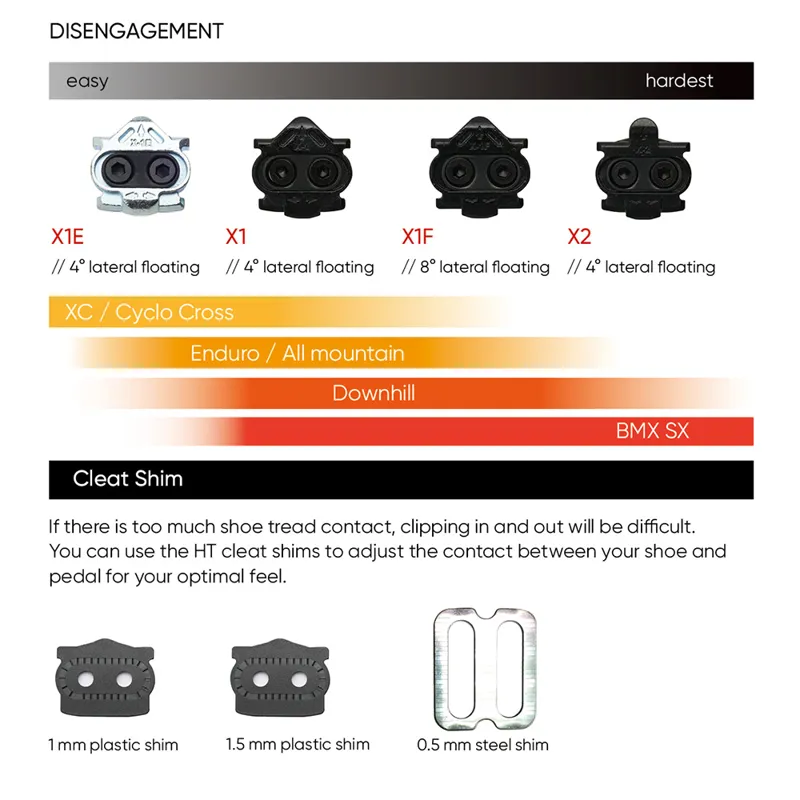 HT X-3 Clipless Alloy Body Sealed Bearing Cr-Mo Axles Inc. X-1 Cleats Pedals in Oil Slick-2
