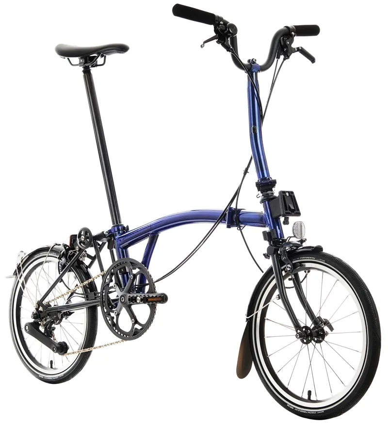 Brompton P Line Explore 12 Speed Folding Bike 2025 in Bolt Blue Lacquer-1