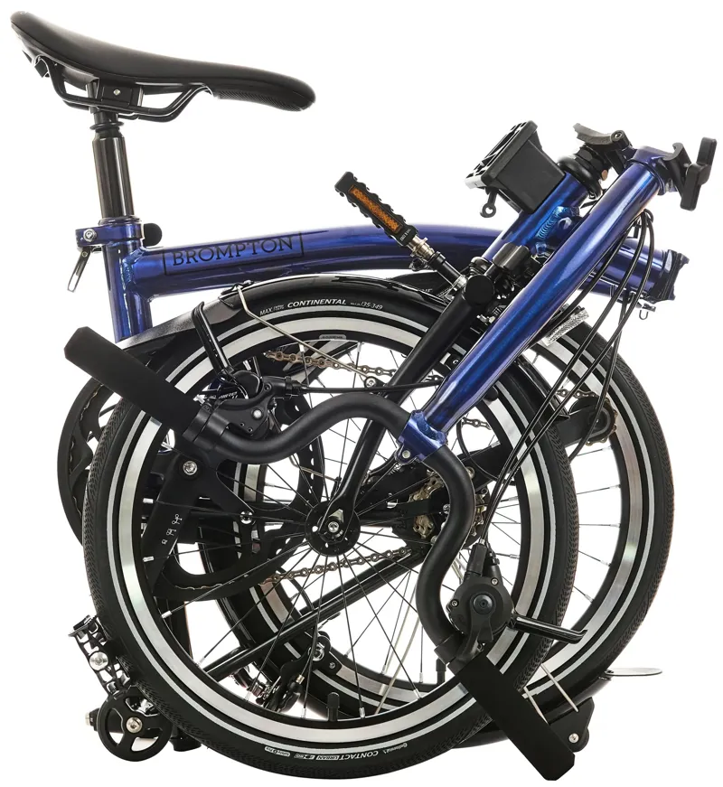 Brompton P Line 4-Speed Folding Bike 2025 in Bolt Blue Lacquer-3