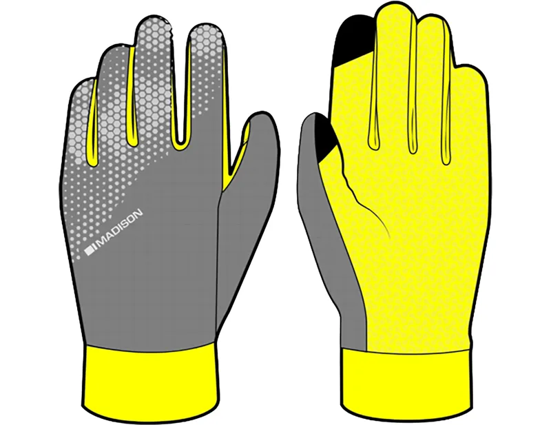 Balfes Bikes Madison Freewheel StellarTech Windproof Gloves in Hiviz Yellow/Grey | Free postage over £30, £10 off first order, price match & 0% finance.