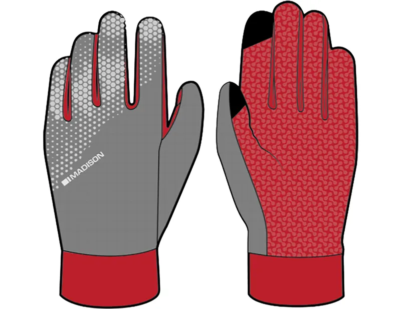 Balfes Bikes Madison Freewheel StellarTech Windproof Gloves in Red/Grey | Free postage over £30, £10 off first order, price match & 0% finance.
