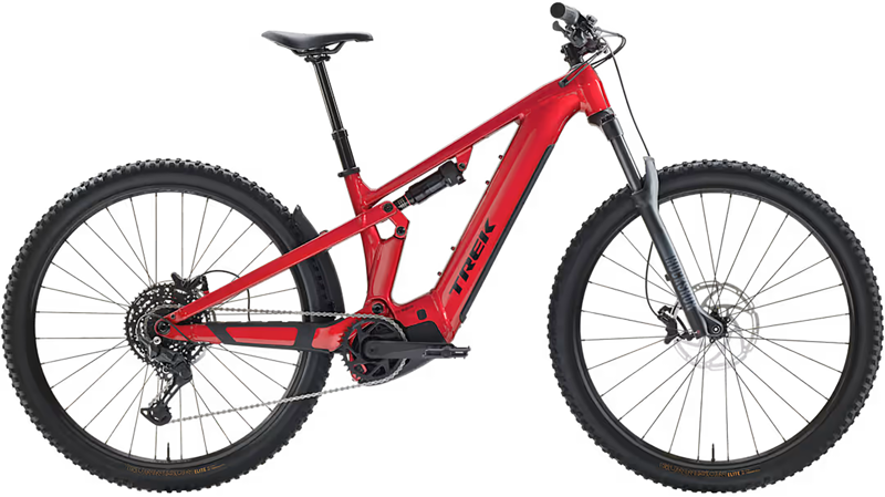 Trek Powerfly FS+ 4 800 Gen 4 S Full Suspension Mountain Bike 2027 in Fury Red Dark Star Gloss
