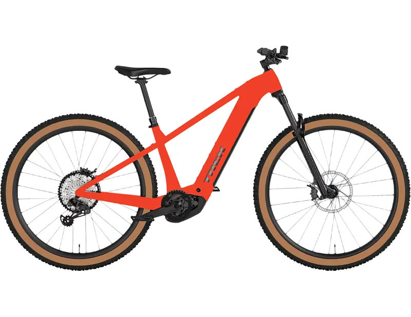 Trek POWERFLY+4 800 Gen 5 Equipped Electric Hardtail Mountain Bike 2027 in Radioactive Red/Black Chrome