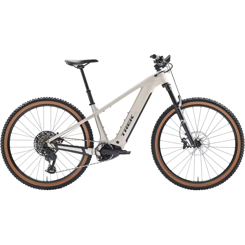 Balfes Bikes Trek POWERFLY+ 8 Gen 5 Electric Hardtail Mountain Bike 2027 in Buff Beige/Supernova | Free postage over £30, £10 off first order, price match & 0% finance.