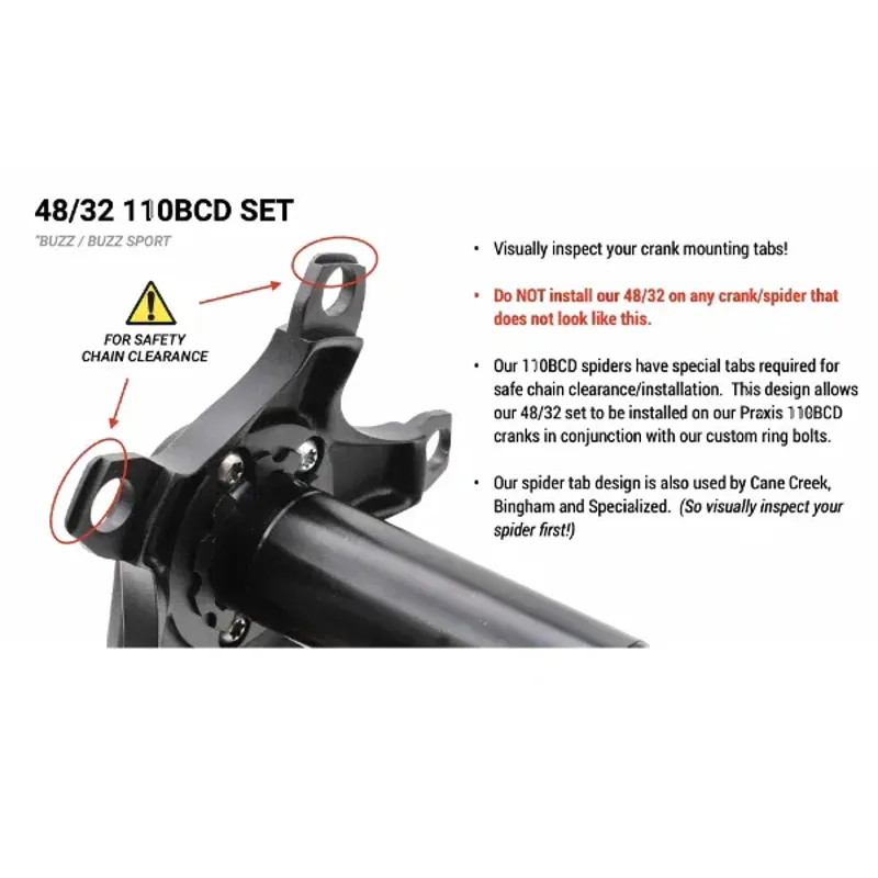 Praxis - CR - 110 BCD Buzz Rings 50/34 10-12sp in black-1