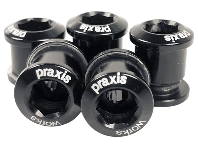 Praxis Works Alloy Chainring Bolts 5 Pack m8.5 x 0.75 in Black