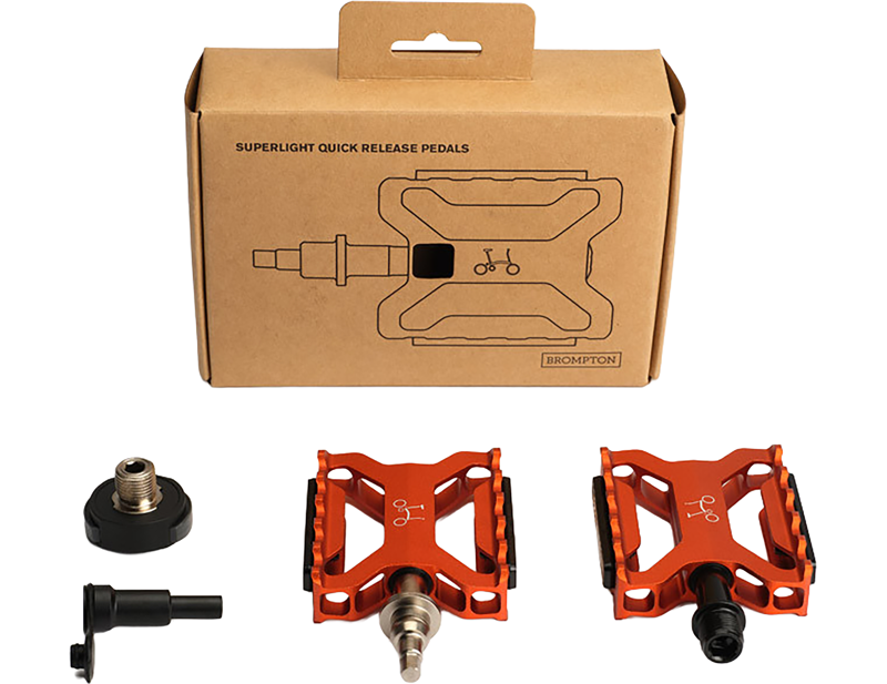 Brompton Superlight Quick Release Pedals in Orange